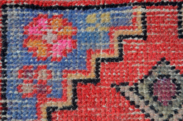 Handmade Turkish Vintage small area rug doormat for home decor, bathroom rug, area oushak rug bathroom mat kitchen kilim rug, rug 3x1.6, 665668