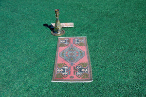 Vintage Handmade Turkish small area rug doormat for home decor, bathroom rug, area oushak rug bathroom mat kitchen kilim rug, rug 3.5x1.8, 665671