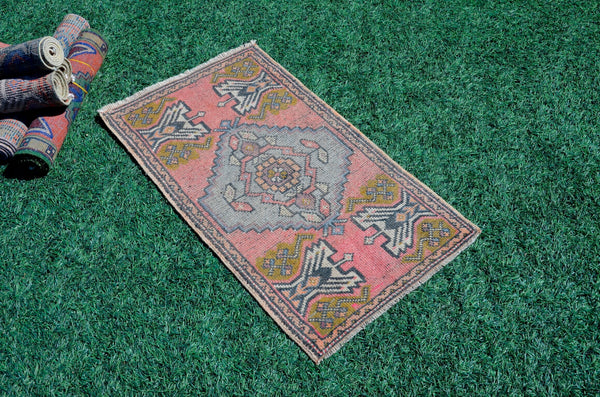 Unique Turkish Vintage small area rug doormat for home decor, bathroom rug, area oushak rug bathroom mat kitchen rug kilim rug, rug 3x1.8, 665680