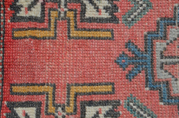 Unique Turkish Vintage small area rug doormat for home decor, bathroom rug, area oushak rug bathroom mat kitchen rug kilim rug, rug 3.6x1.7, 665690