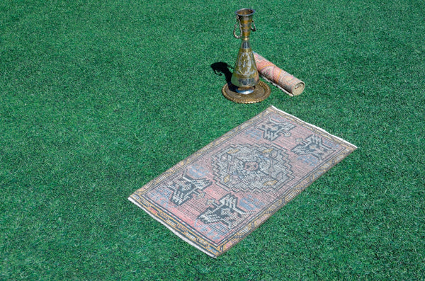 Unique Turkish Vintage small area rug doormat for home decor, bathroom rug, area oushak rug bathroom mat kitchen rug kilim rug, rug 3.1x1.8, 665695