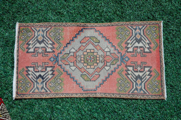 Handmade Turkish Vintage small area rug doormat for home decor, bathroom rug, area oushak rug bathroom mat kitchen kilim rug, rug 3.2x1.7, 665713