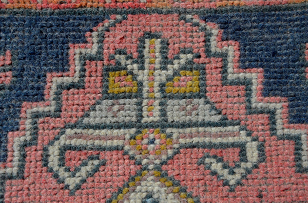 Vintage Handmade Turkish small area rug doormat for home decor, bathroom rug, area oushak rug bathroom mat kitchen kilim rug, rug 3.0x1.7, 665720