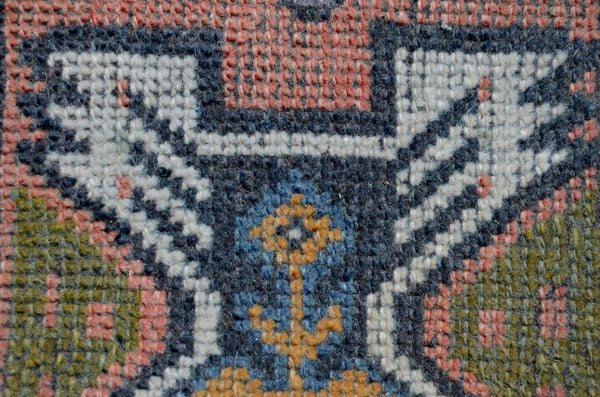 Vintage Handmade Turkish small area rug doormat for home decor, bathroom rug, area oushak rug bathroom mat kitchen kilim rug, rug 2.10x1.7, 665721