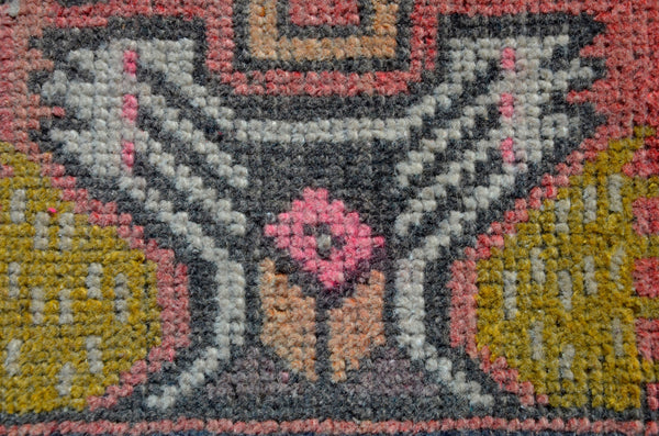 Natural Turkish Vintage small area rug doormat for home decor, bathroom rug, area oushak rug bathroom mat kitchen kilim rug, rug 3X1.6, 665724