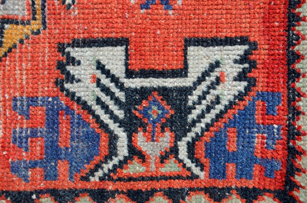 Vintage Handmade Turkish small area rug doormat for home decor, bathroom rug, area oushak rug bathroom mat kitchen kilim rug, rug 3x1.6, 665725