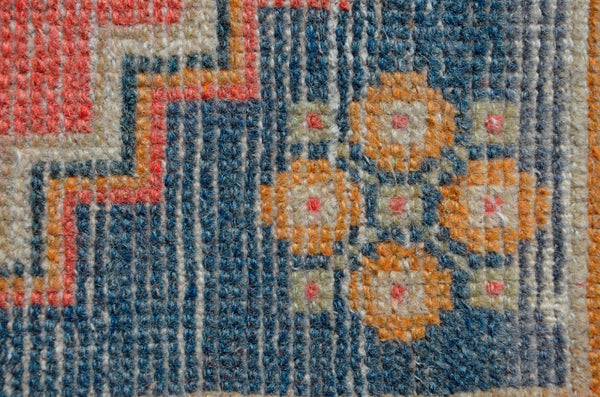 Handmade Turkish Vintage small area rug doormat for home decor, bathroom rug, area oushak rug bathroom mat kitchen kilim rug, rug 3.4x1.7, 665726