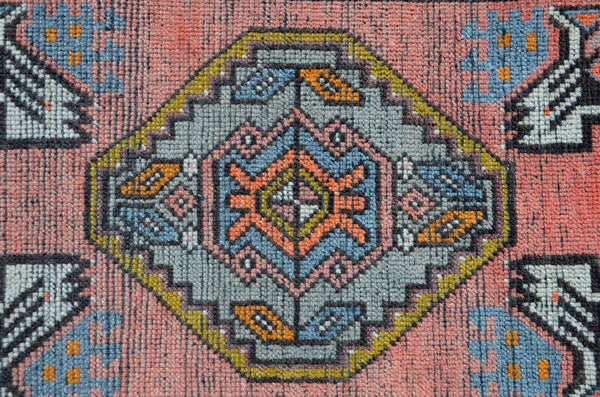 Vintage Handmade Turkish small area rug doormat for home decor, bathroom rug, area oushak rug bathroom mat kitchen kilim rug, rug 3.5x1.9, 665730