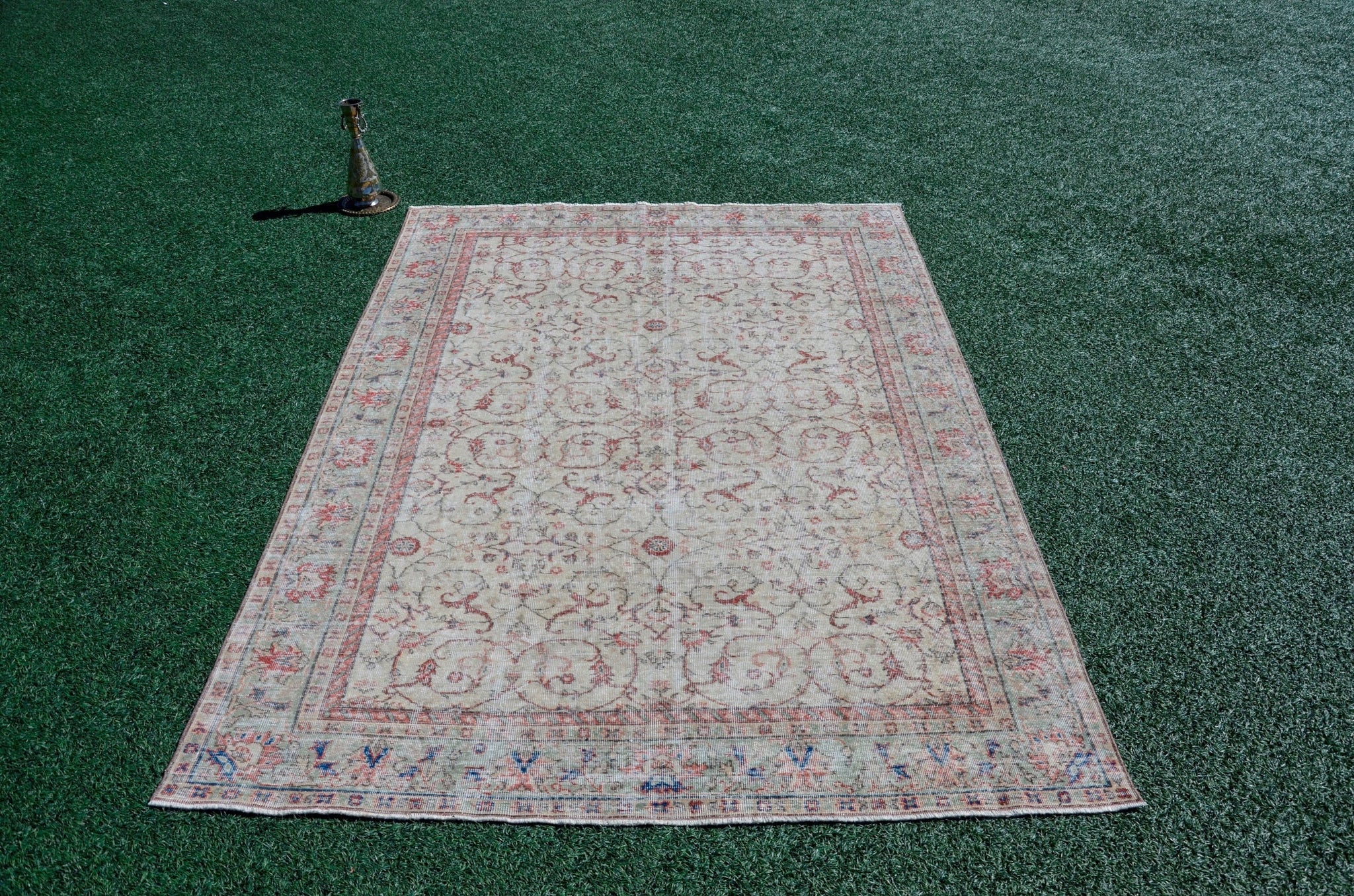 Unique Turkish large Vintage rug for home decor, oversize rug, area rug oushak rug boho rug bedroom kitchen rug  kilim rug, rugs 10x6, 666039