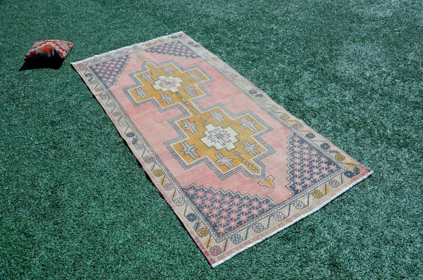 Vintage Turkish Anatolian rug for home decor, area rug, oushak rug boho rug bedroom rug kitchen rug bathroom rug kilim, rugs 4x9, 665413