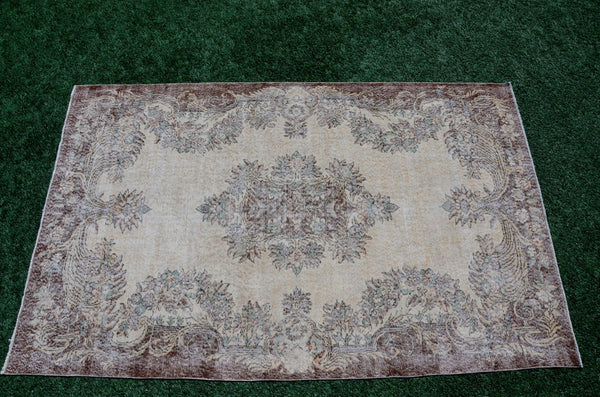 Turkish Handmade large Vintage rug for home decor, oversize rug, area rug oushak rug boho rug bedroom rug kitchen rug  kilim rug, rugs 6x9, 666045