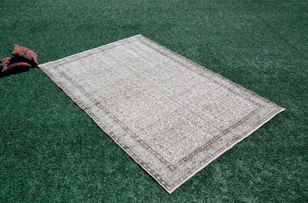 Turkish Handmade large Vintage rug for home decor, oversize rug, area rug oushak rug boho rug bedroom rug kitchen rug  kilim rug, rugs 6x10, 666046
