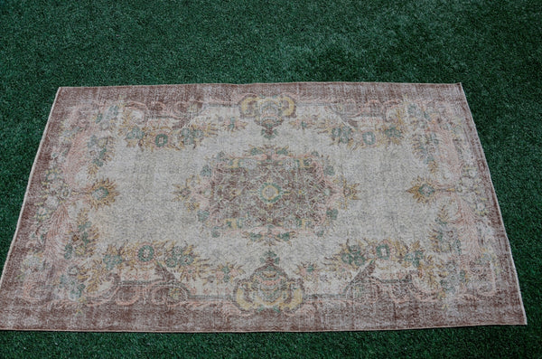 Hand knotted Turkish large Vintage rug for home decor, oversize rug, area rug oushak rug boho bedroom rug kitchen rug  kilim rug, rugs 6x10, 666051