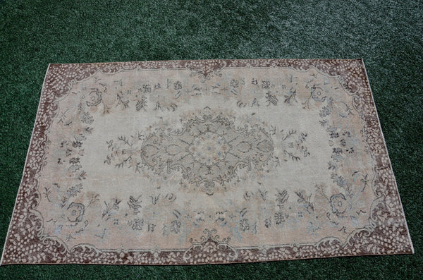 Hand knotted Turkish large Vintage rug for home decor, oversize rug, area rug oushak rug boho bedroom rug kitchen rug  kilim rug, rugs 6x9, 666053