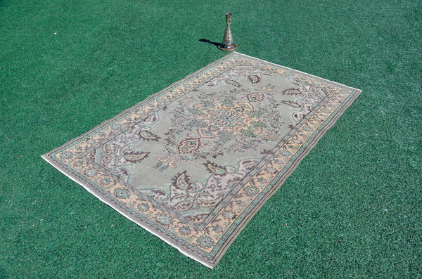 Hand knotted Turkish large Vintage rug for home decor, oversize rug, area rug oushak rug boho bedroom rug kitchen rug  kilim rug, rugs 6x9, 666054