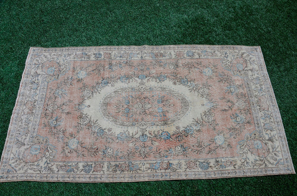 Hand knotted Turkish large Vintage rug for home decor, oversize rug, area rug oushak rug boho bedroom rug kitchen rug  kilim rug, rugs 6x10, 666058