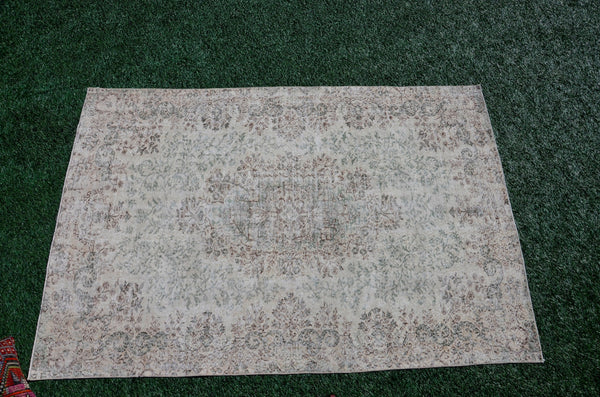 Natural Turkish large Vintage rug for home decor, oversize rug, area rug oushak rug boho rug bedroom rug kitchen rug  kilim rug, rugs 6x8, 666060