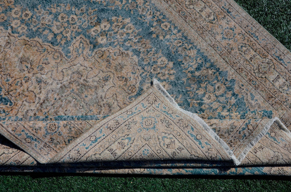 Natural Turkish large Vintage rug for home decor, oversize rug, area rug oushak rug boho rug bedroom rug kitchen rug  kilim rug, rugs 7x10, 666063