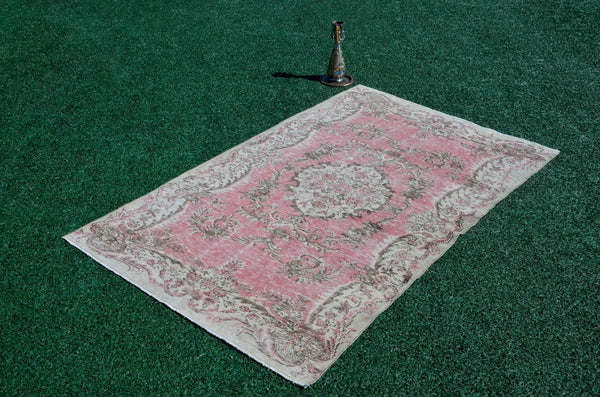 Natural Turkish large Vintage rug for home decor, oversize rug, area rug oushak rug boho rug bedroom rug kitchen rug  kilim rug, rugs 7x10, 666064