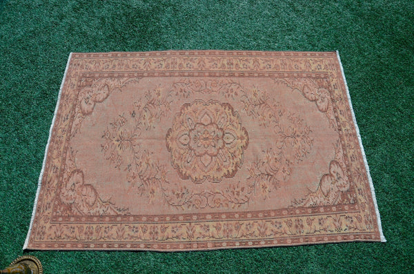 Natural Turkish large Vintage rug for home decor, oversize rug, area rug oushak rug boho rug bedroom rug kitchen rug  kilim rug, rugs 6x8, 666065