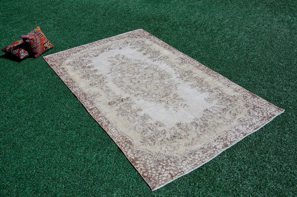 Handmade Turkish large Vintage rug for home decor, oversize rug, area rug oushak rug boho rug bedroom rug kitchen rug  kilim rug, rugs 6x9, 666067