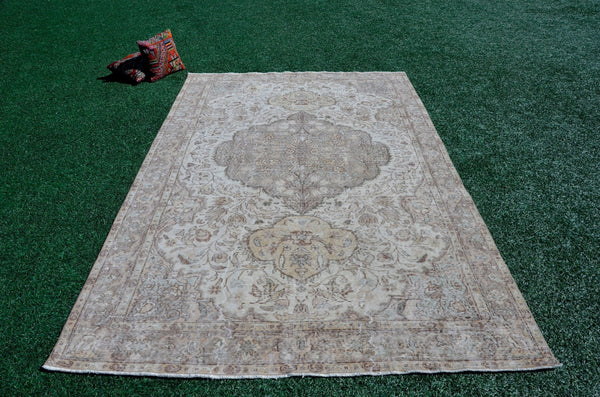 Handmade Turkish large Vintage rug for home decor, oversize rug, area rug oushak rug boho rug bedroom rug kitchen rug  kilim rug, rugs 6x10, 666068