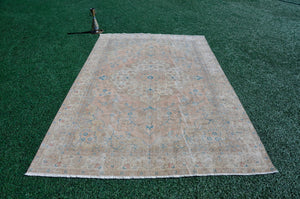 Handmade Turkish large Vintage rug for home decor, oversize rug, area rug oushak rug boho rug bedroom rug kitchen rug  kilim rug, rugs 6x10, 666069