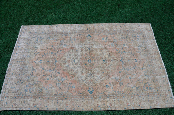 Handmade Turkish large Vintage rug for home decor, oversize rug, area rug oushak rug boho rug bedroom rug kitchen rug  kilim rug, rugs 6x10, 666069