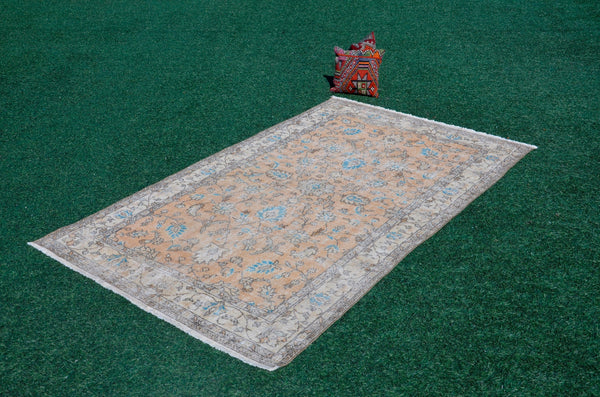 Handmade Turkish large Vintage rug for home decor, oversize rug, area rug oushak rug boho rug bedroom rug kitchen rug  kilim rug, rugs 5x9, 666073