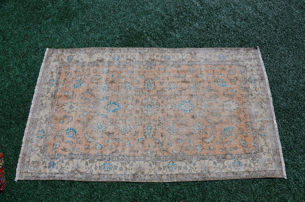 Handmade Turkish large Vintage rug for home decor, oversize rug, area rug oushak rug boho rug bedroom rug kitchen rug  kilim rug, rugs 5x9, 666073
