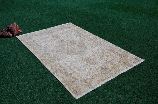 Unique Turkish large Vintage rug for home decor, oversize rug, area rug oushak rug boho rug bedroom kitchen rug  kilim rug, rugs 6x10, 666079