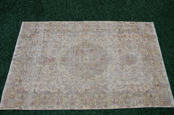 Unique Turkish large Vintage rug for home decor, oversize rug, area rug oushak rug boho rug bedroom kitchen rug  kilim rug, rugs 6x10, 666079