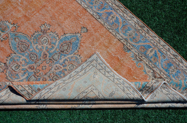 Hand knotted Turkish large Vintage rug for home decor, oversize rug, area rug oushak rug boho rug bedroom kitchen rug  kilim rug, rugs 6x9, 666088