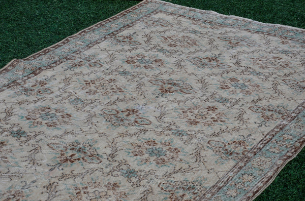 Hand knotted Turkish large Vintage rug for home decor, oversize rug, area rug oushak rug boho rug bedroom kitchen rug  kilim rug, rugs 6x9, 666089