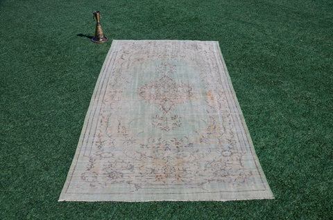 Hand knotted Turkish large Vintage rug for home decor, oversize rug, area rug oushak rug boho rug bedroom kitchen rug  kilim rug, rugs 5x10, 666090