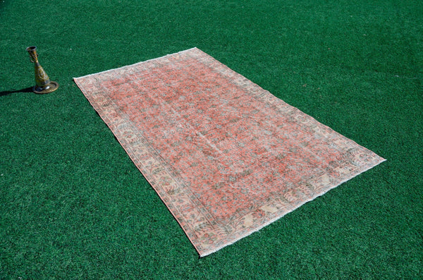 Hand knotted Turkish large Vintage rug for home decor, oversize rug, area rug oushak rug boho rug bedroom kitchen rug  kilim rug, rugs 5x9, 666095