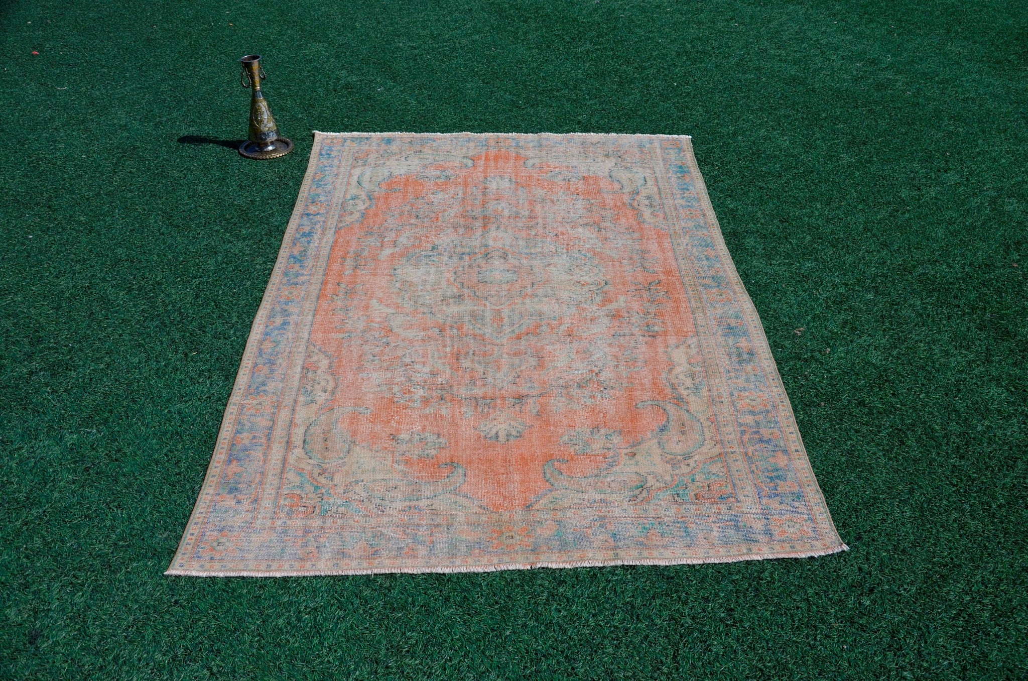 Turkish Handmade large Vintage rug for home decor, oversize rug, area rug oushak rug boho rug bedroom rug kitchen rug  kilim rug, rugs 6x10, 666101