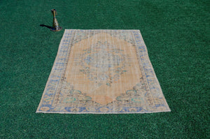 Natural Turkish large Vintage rug for home decor, oversize rug, area rug oushak rug boho rug bedroom rug kitchen rug  kilim rug, rugs 6x8, 666109