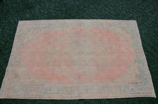 Natural Turkish large Vintage rug for home decor, oversize rug, area rug oushak rug boho rug bedroom rug kitchen rug  kilim rug, rugs 6x10, 666112