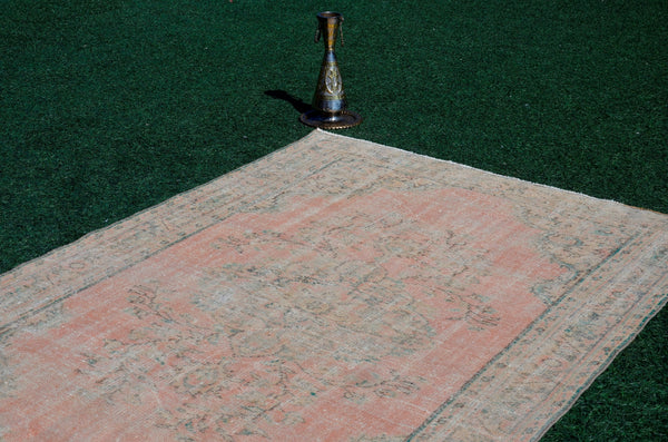 Unique Turkish large Vintage rug for home decor, oversize rug, area rug oushak rug boho rug bedroom kitchen rug  kilim rug, rugs 5x8, 666125