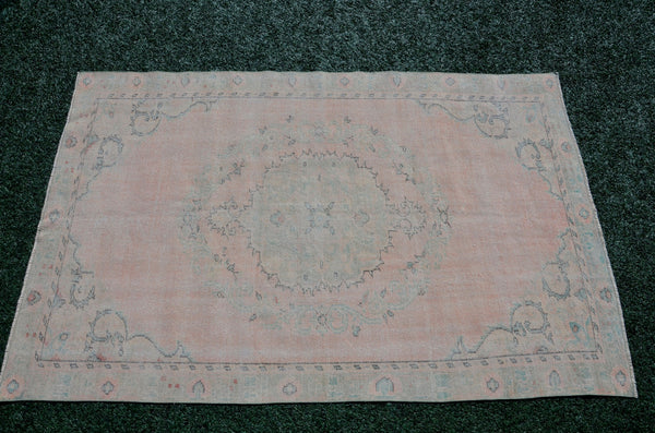 Hand knotted Turkish large Vintage rug for home decor, oversize rug, area rug oushak rug boho rug bedroom kitchen rug  kilim rug, rugs 6x9, 666129