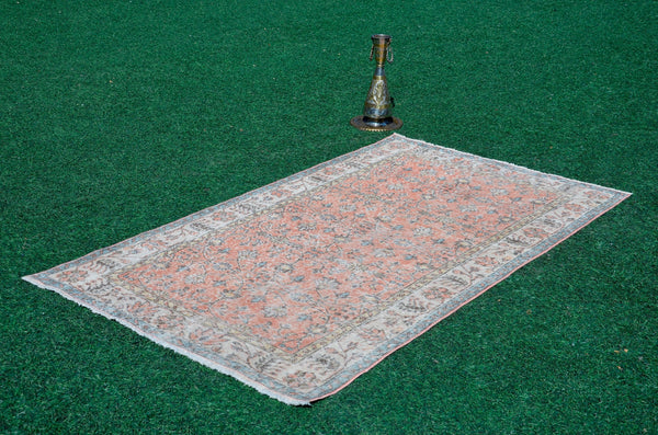 Vintage Handmade Turkish Anatolian rug for home decor, area rug, oushak rug boho rug bedroom rug kitchen rug bathroom rug kilim, rugs 4x7, 666136