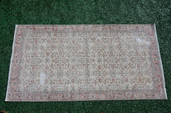 Natural oushak Turkish rug for home decor, Vintage rug, area rug boho rug bedroom rug kitchen rug bathroom rug kilim rug  handmade, rugs 4x7, 666146