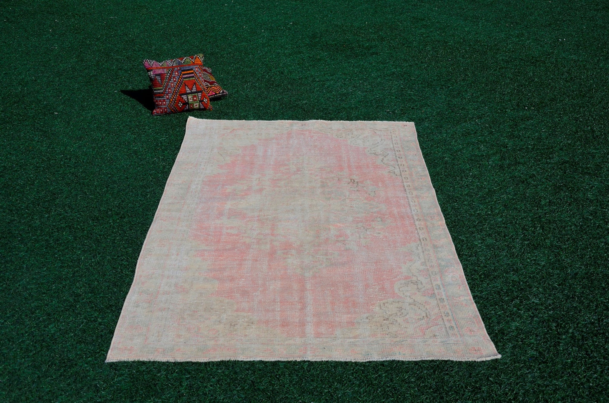 Turkish Handmade Vintage Anatolian rug for home decor, area rug, oushak rug boho rug bedroom rug kitchen rug  bathroom rug kilim, rugs 5x7, 666150