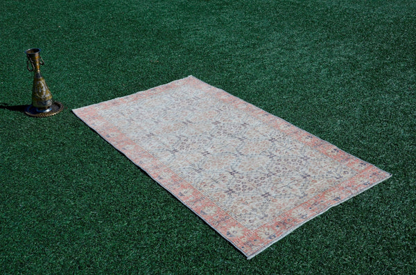 Handknotted Turkish rug for home decor, Vintage rug, area rug boho rug bedroom rug kitchen rug bathroom rug kilim handmade, rugs 4x6, 666158