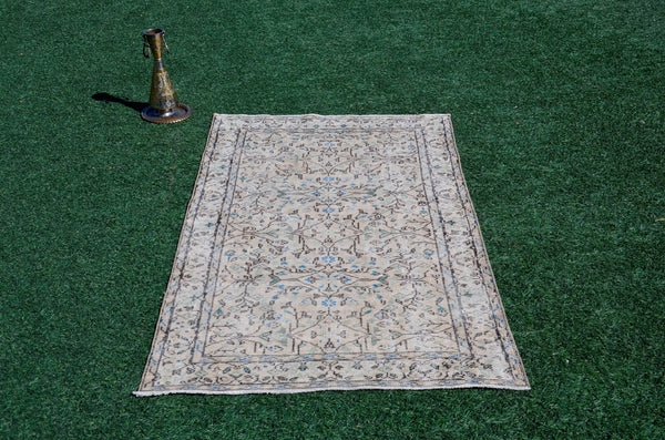Handknotted Turkish rug for home decor, Vintage rug, area rug boho rug bedroom rug kitchen rug bathroom rug kilim handmade, rugs 4x8, 666165