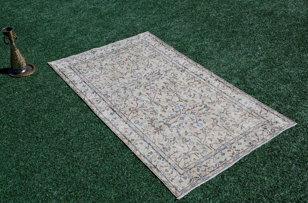 Handknotted Turkish rug for home decor, Vintage rug, area rug boho rug bedroom rug kitchen rug bathroom rug kilim handmade, rugs 4x8, 666165
