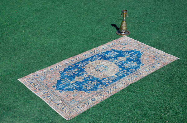 Turkish Handmade Vintage Anatolian rug for home decor, area rug, oushak rug boho rug bedroom rug kitchen rug  bathroom rug kilim, rugs 4x7, 666167