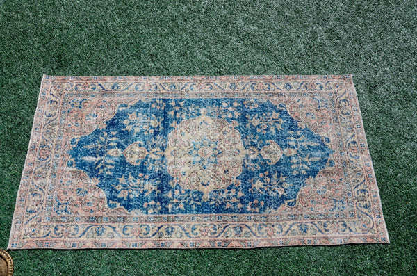 Turkish Handmade Vintage Anatolian rug for home decor, area rug, oushak rug boho rug bedroom rug kitchen rug  bathroom rug kilim, rugs 4x7, 666167