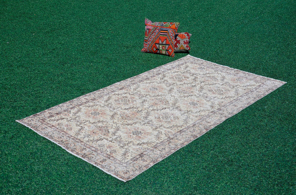 Handknotted Turkish rug for home decor, Vintage rug, area rug boho rug bedroom rug kitchen rug bathroom rug kilim handmade, rugs 4x7, 666171